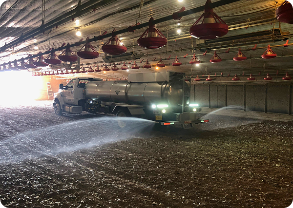 Driver delivering alum